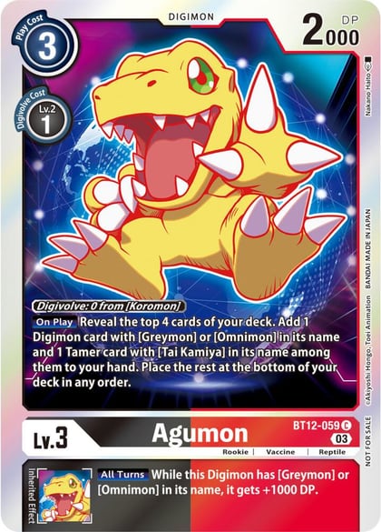 Agumon - BT12-059 (Official Tournament Pack Vol.11), Across Time BT12-059 C