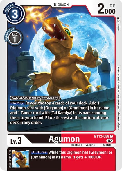 Agumon - BT12-059, Across Time BT12-059 C