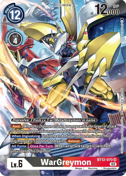 WarGreymon (Alternate Art), Across Time BT12-070 SR