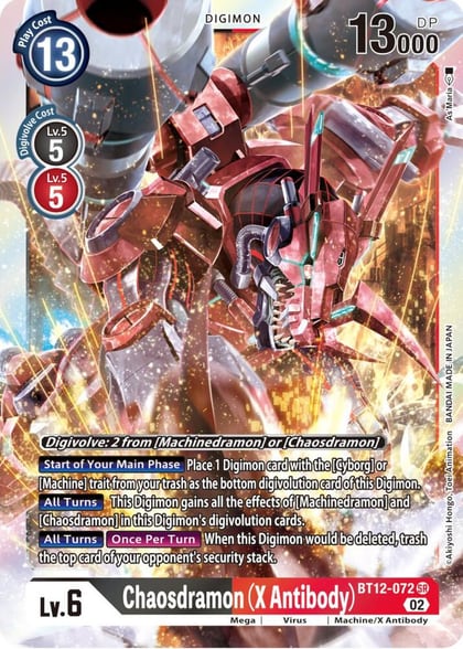 Chaosdramon (X Antibody), Across Time BT12-072 SR