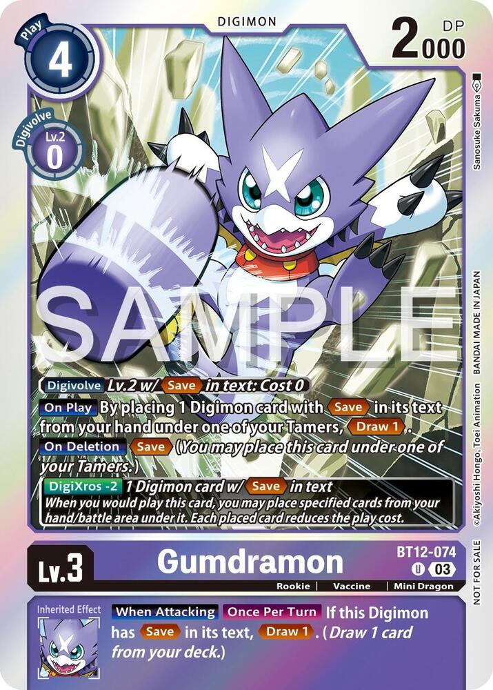 Gumdramon - BT12-074 (Official Tournament Vol.13 Winner Pack), Across Time BT12-074 U