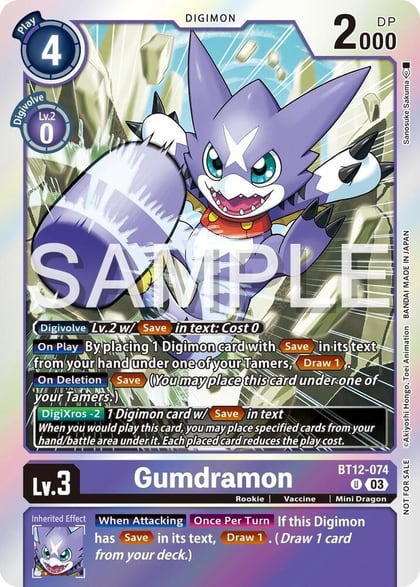 Gumdramon - BT12-074 (Official Tournament Vol.13 Winner Pack), Across Time BT12-074 U