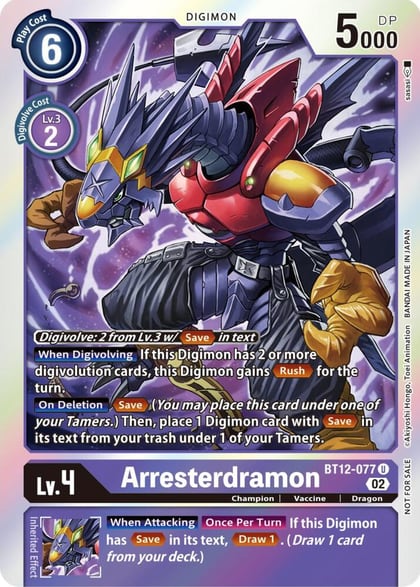 Arresterdramon (Box Topper), Across Time BT12-077 U