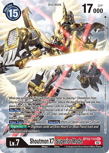 Shoutmon X7: Superior Mode (Alternate Art), Across Time BT12-112 SEC