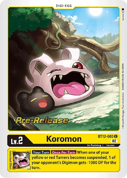 Koromon, Across Time Pre-Release Cards BT12-003 U