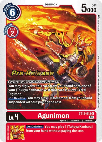 Agunimon, Across Time Pre-Release Cards BT12-012 U