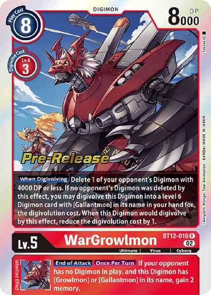 WarGrowlmon, Across Time Pre-Release Cards BT12-016 R