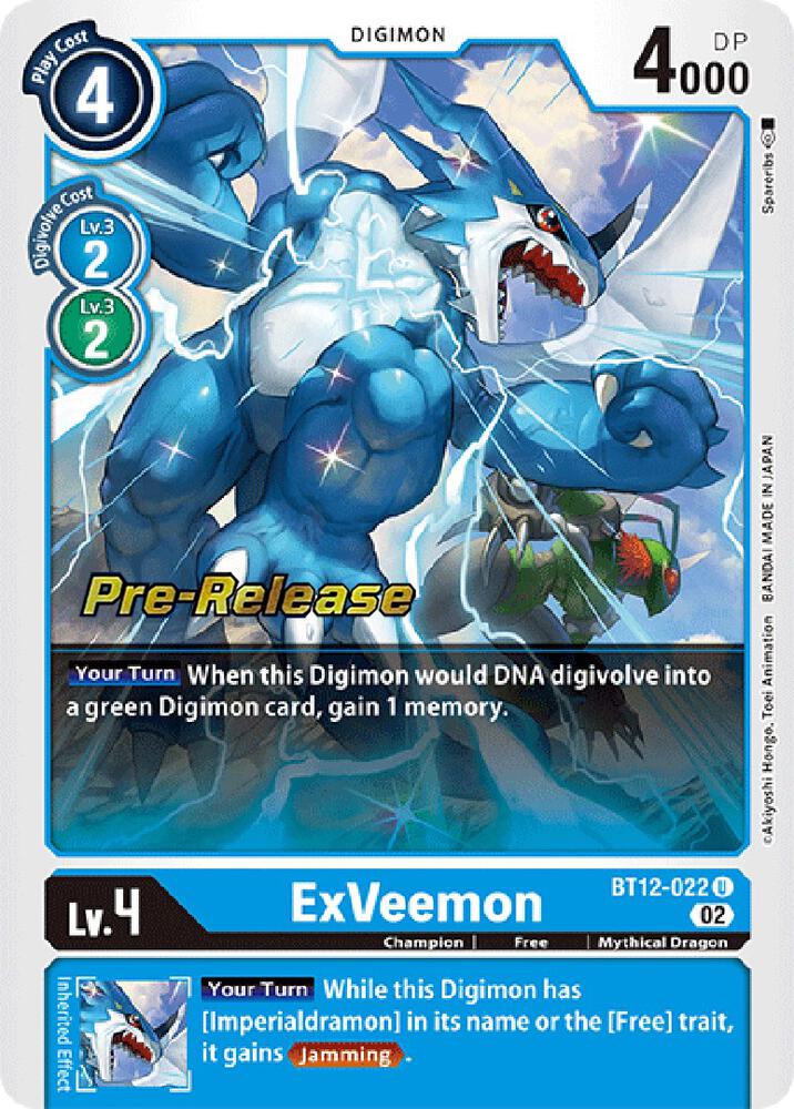 ExVeemon, Across Time Pre-Release Cards BT12-022 U