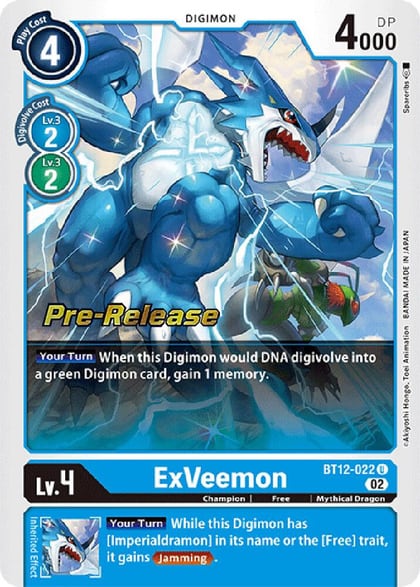 ExVeemon, Across Time Pre-Release Cards BT12-022 U