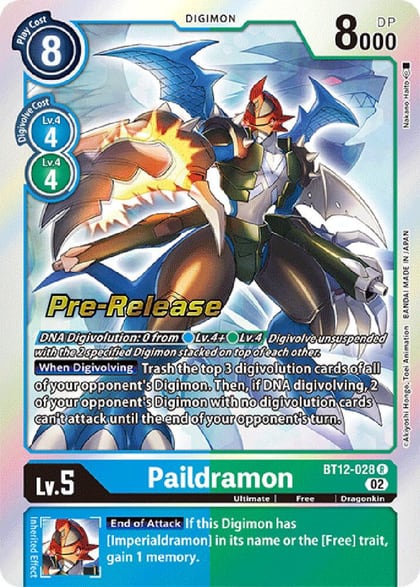 Paildramon, Across Time Pre-Release Cards BT12-028 R