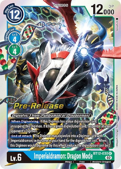 Imperialdramon: Dragon Mode, Across Time Pre-Release Cards BT12-030 R