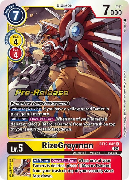 RizeGreymon, Across Time Pre-Release Cards BT12-042 R