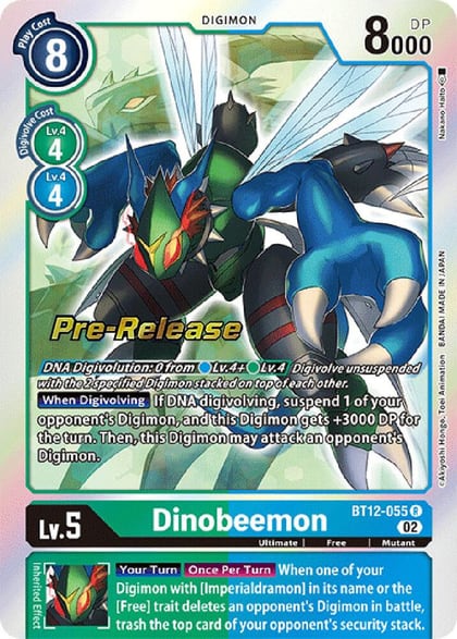 Dinobeemon, Across Time Pre-Release Cards BT12-055 R