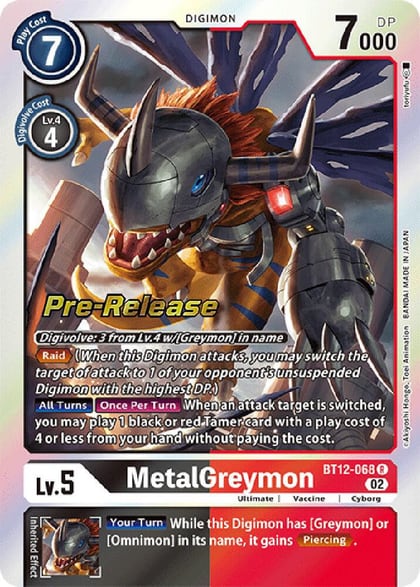 MetalGreymon, Across Time Pre-Release Cards BT12-068 R