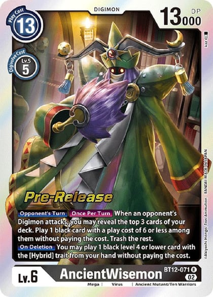 AncientWisemon, Across Time Pre-Release Cards BT12-071 R