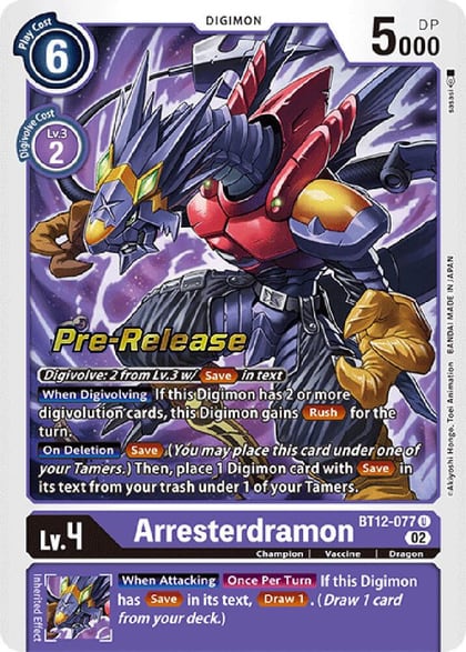 Arresterdramon, Across Time Pre-Release Cards BT12-077 U