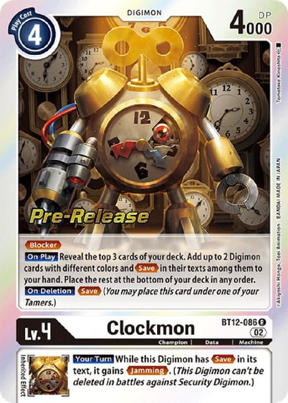 Clockmon, Across Time Pre-Release Cards BT12-086 R