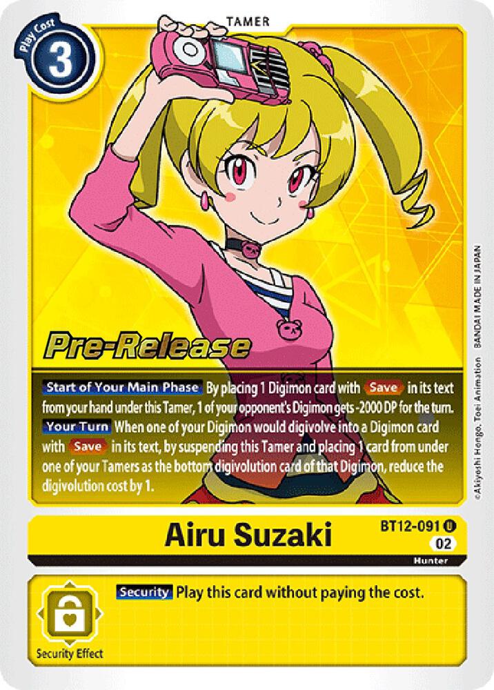 Airu Suzaki, Across Time Pre-Release Cards BT12-091 U