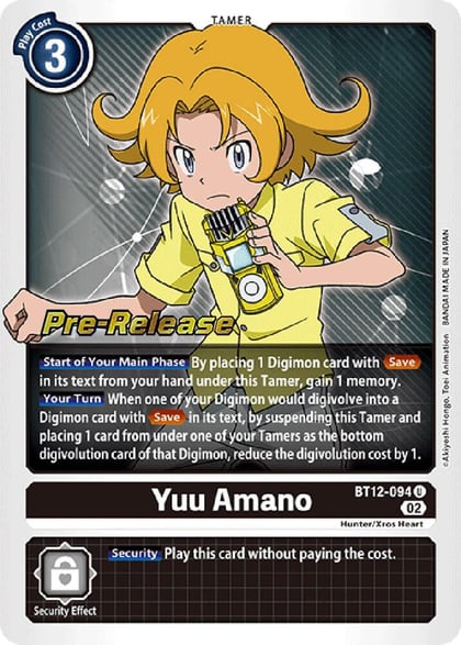 Yuu Amano, Across Time Pre-Release Cards BT12-094 U