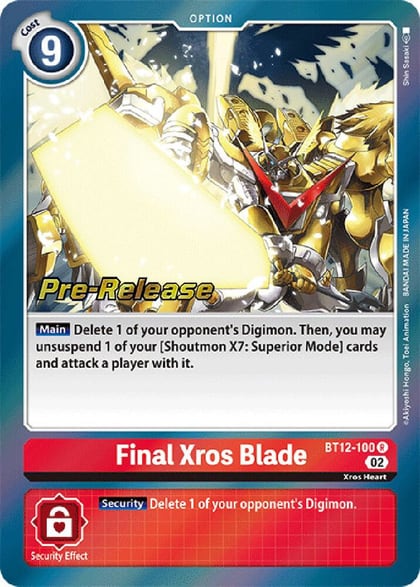 Final Xros Blade, Across Time Pre-Release Cards BT12-100 R