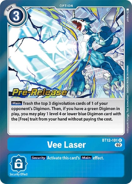 Vee Laser, Across Time Pre-Release Cards BT12-101 R