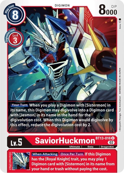 SaviorHuckmon, Versus Royal Knights BT13-016 U