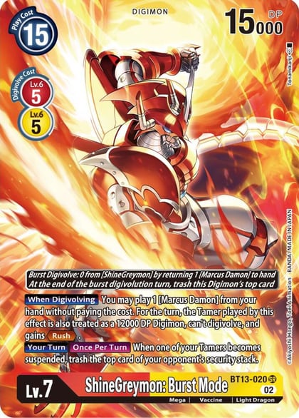 ShineGreymon: Burst Mode (Alternate Art), Versus Royal Knights BT13-020 SR