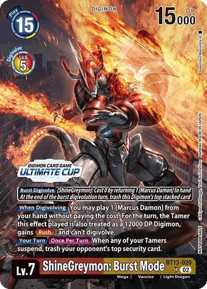 ShineGreymon: Burst Mode (Ultimate Cup 2024), Versus Royal Knights BT13-020 SR