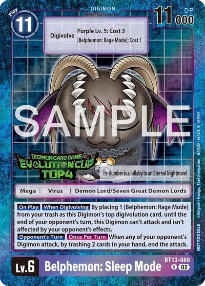 Belphemon: Sleep Mode - BT13-088 (2024 Evolution Cup Top 4), Versus Royal Knights BT13-088 R