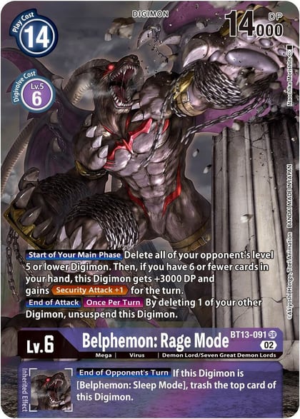 Belphemon: Rage Mode (Alternate Art), Versus Royal Knights BT13-091 SR