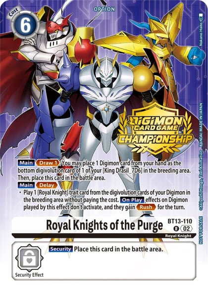 Royal Knights of the Purge (Championship 2023 Tamers Pack), Versus Royal Knights BT13-110 R
