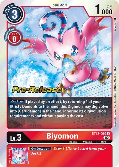 Biyomon, Versus Royal Knights Pre-Release Cards BT13-010 R