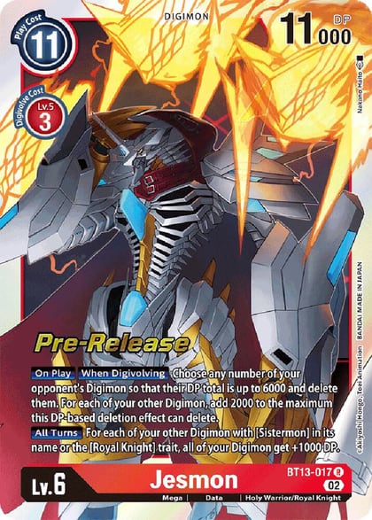 Jesmon, Versus Royal Knights Pre-Release Cards BT13-017 R