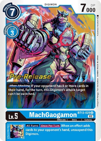 MachGaogamon, Versus Royal Knights Pre-Release Cards BT13-029 U