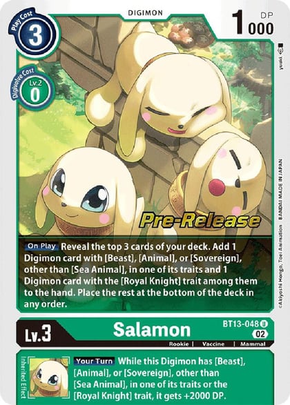 Salamon, Versus Royal Knights Pre-Release Cards BT13-048 U