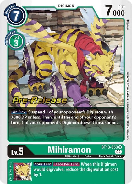 Mihiramon, Versus Royal Knights Pre-Release Cards BT13-053 U