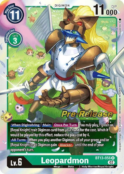 Leopardmon, Versus Royal Knights Pre-Release Cards BT13-056 R