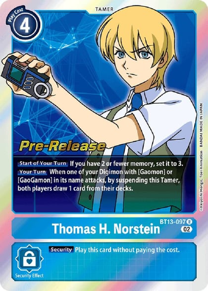 Thomas H. Norstein, Versus Royal Knights Pre-Release Cards BT13-097 R