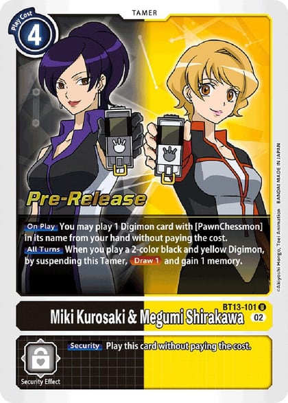 Miki Kurosaki & Megumi Shirakawa, Versus Royal Knights Pre-Release Cards BT13-101 U