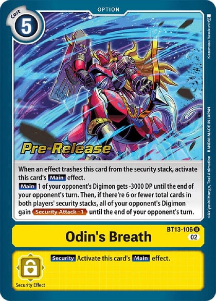 Odin's Breath, Versus Royal Knights Pre-Release Cards BT13-106 U