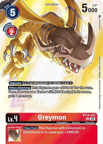 Greymon (Omnimon Binder Set), Blast Ace BT14-012 R