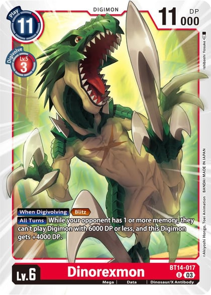 Dinorexmon, Blast Ace BT14-017 U