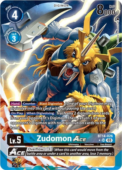 Zudomon ACE (English Exclusive Alternate Art), Blast Ace BT14-026 SR