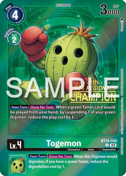 Togemon (2024 Regionals Champion), Blast Ace BT14-046 U