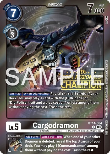 Cargodramon (2024 Regionals Champion), Blast Ace BT14-064 R