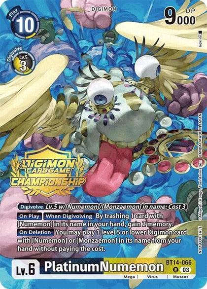 PlatinumNumemon (Championship 2024 Gold Stamp Card Set), Blast Ace BT14-066 R