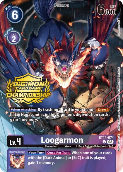 Loogarmon (Championship 2023 Tamers Pack), Blast Ace BT14-074 C