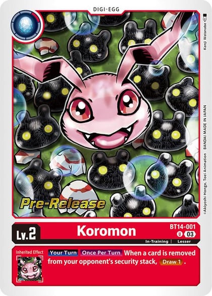 Koromon, Blast Ace Pre-Release Cards BT14-001 U