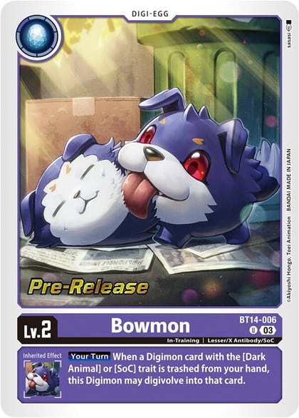 Bowmon, Blast Ace Pre-Release Cards BT14-006 U