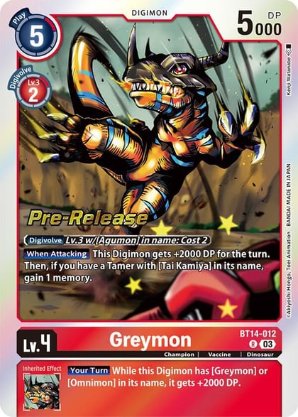 Greymon, Blast Ace Pre-Release Cards BT14-012 R
